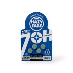 hazy tabz maximum strength 7 hydroxy blue razz 100mg tablet 4ct 56167