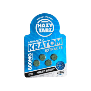 hazy tabz kratom extract tablets mixed berry 800mg 4ct 200mg tab